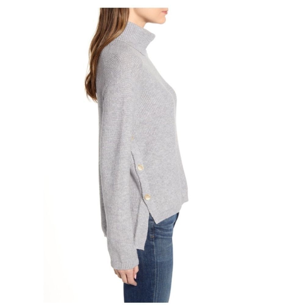 NWT 1. State Side Button Waffle Weave Turtleneck - Picture 2 of 14